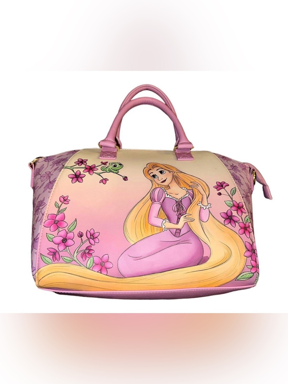 Loungefly Disney Rapunzel Pink and Cream Large Satchel Handbag